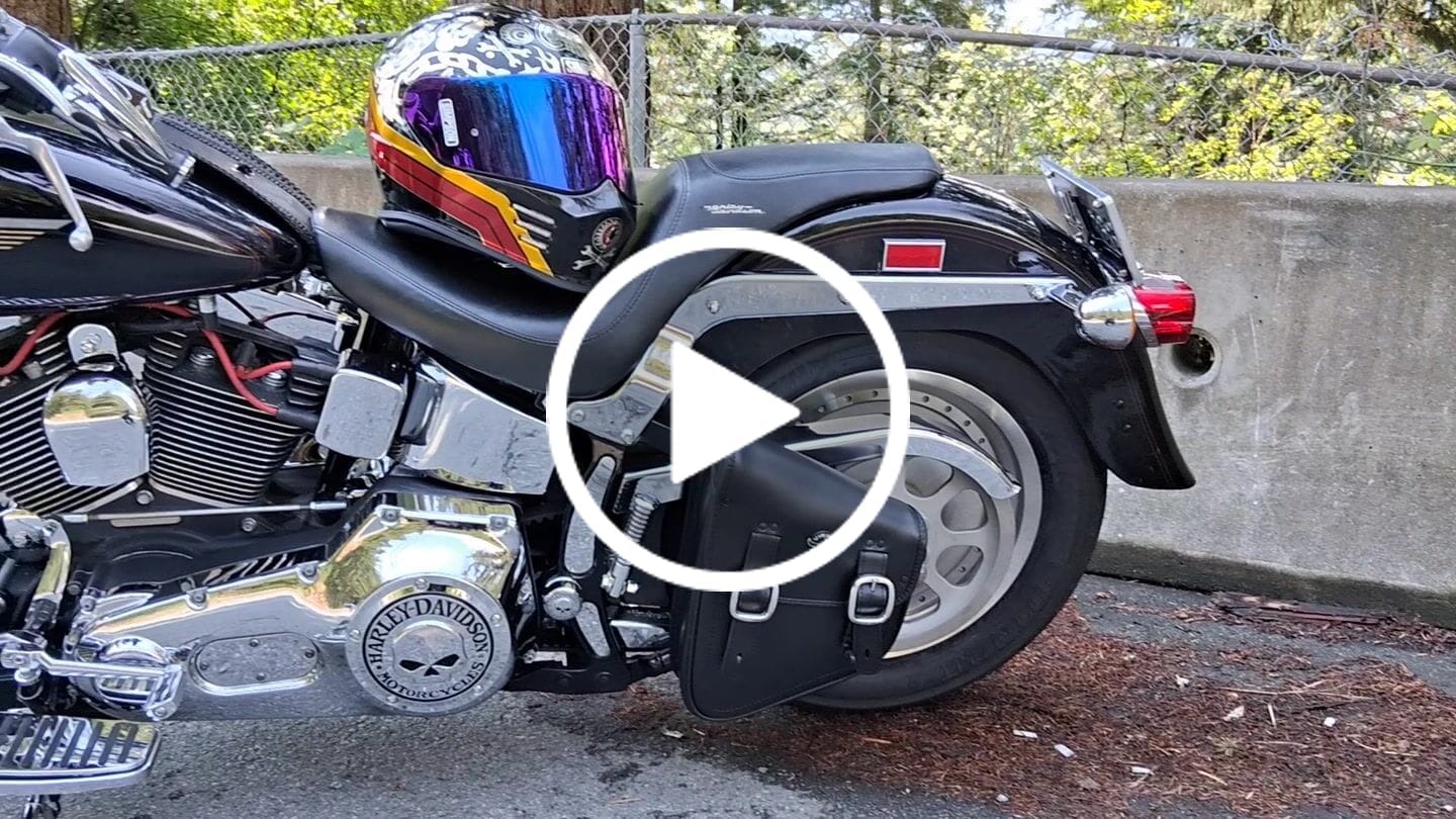 Customer video review of 3L - Vintage Motorcycle Swingarm Bag for Harley Softail