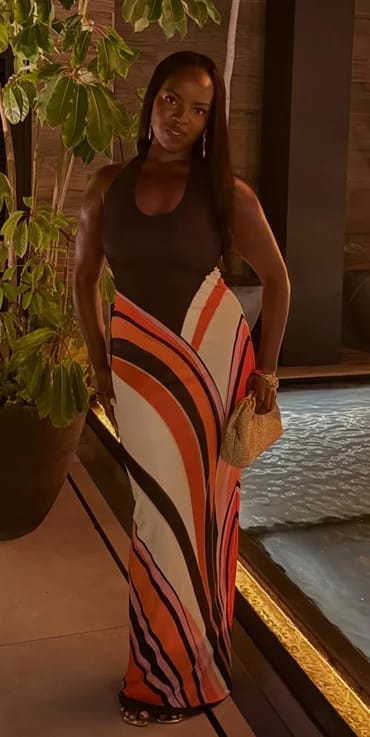 Customer photo review of Leanne Colorblock Maxi Dress