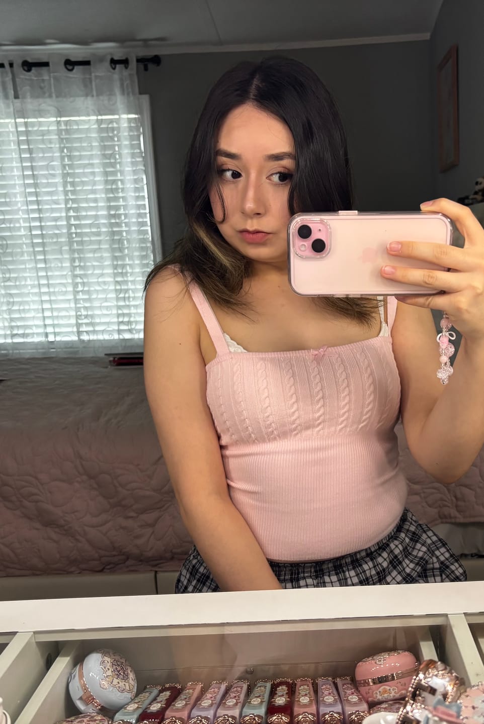 Customer photo review of Colette Cable Knit Cami Top