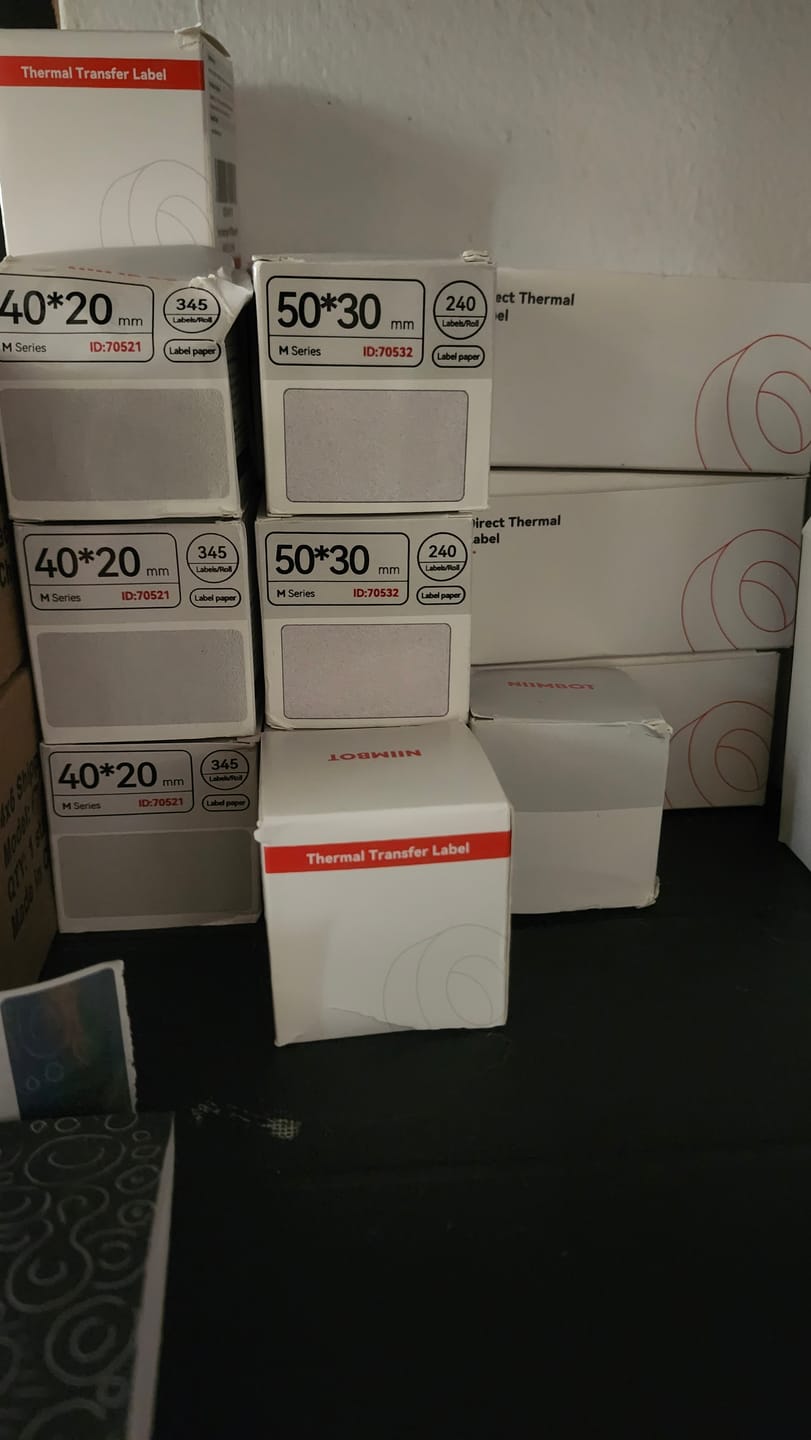 Customer photo review of Thermal Transfer Label Printer Labels for M2, M3