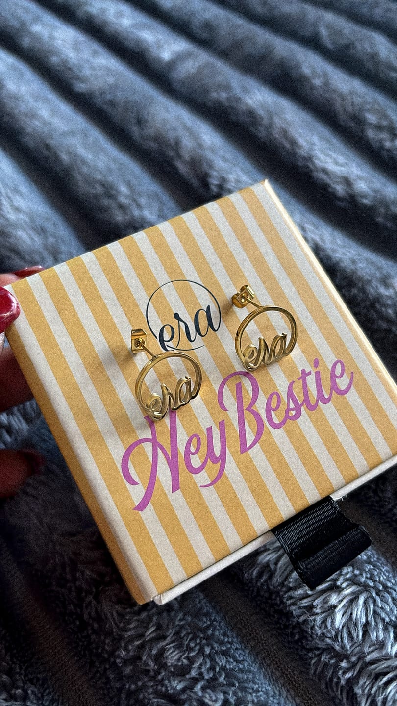Customer photo review of Gold Era Logo Studs
