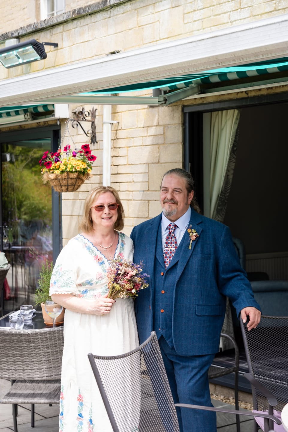 Customer photo review of Blue Herringbone Tweed 3 Piece Suit