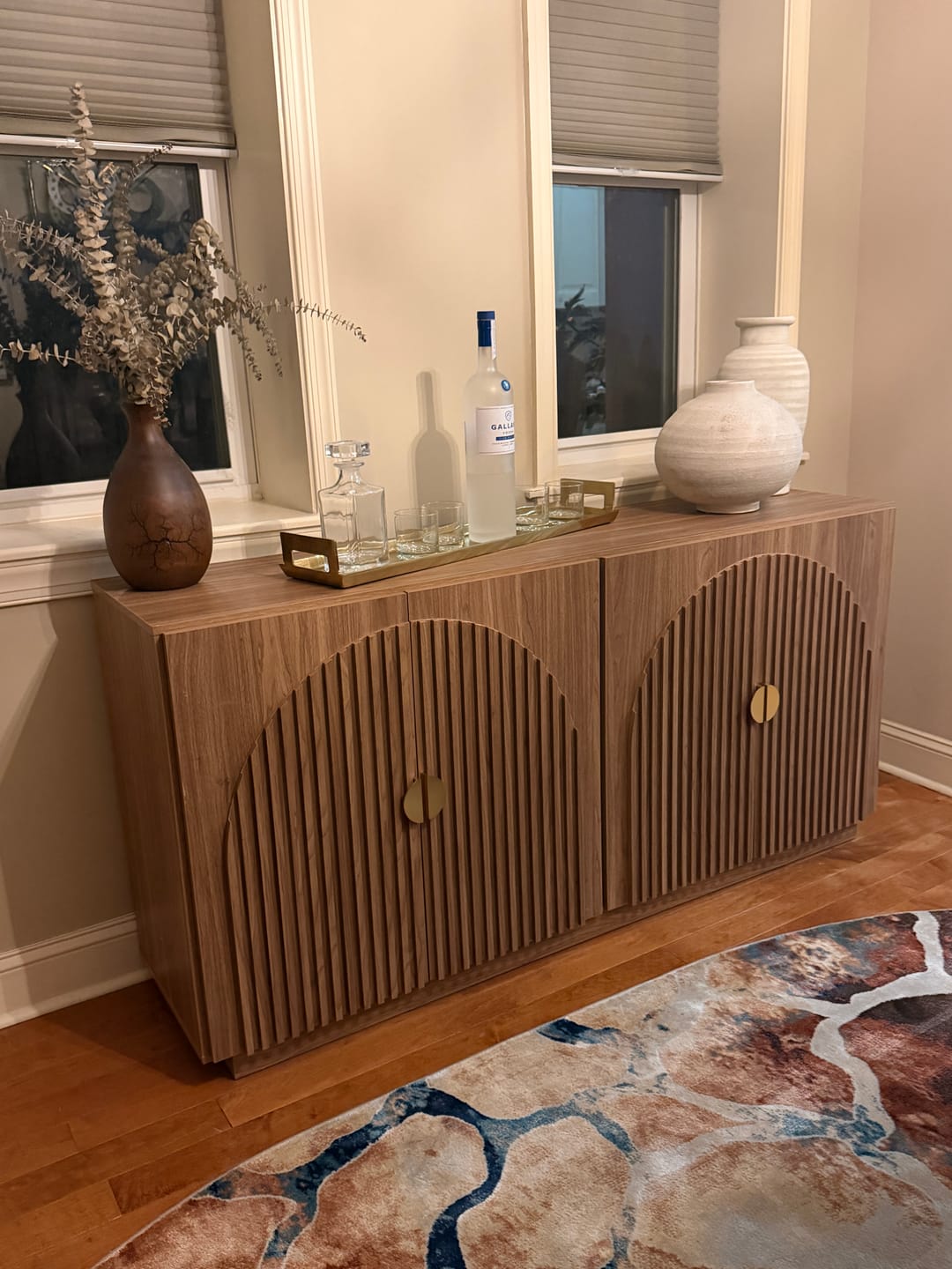 Customer photo review of 65" Arched Modern Fluted Sideboard Buffet Cabinet