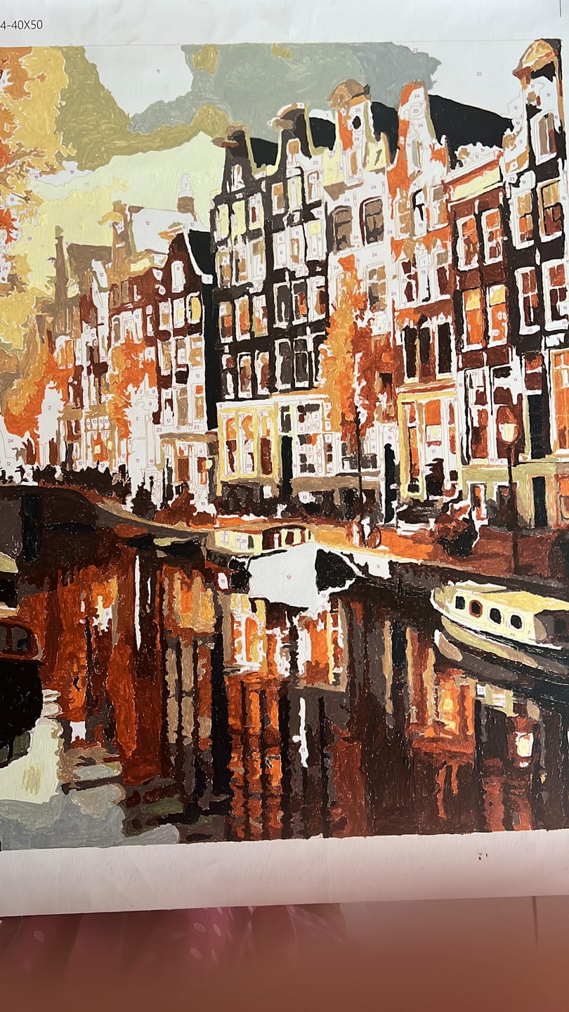 Customer photo review of Paint By Numbers - Amsterdam Canal