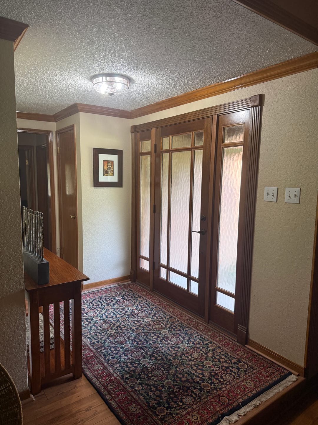 Customer photo review of 2-Light Water Glass Round Flush Mount Ceiling Light