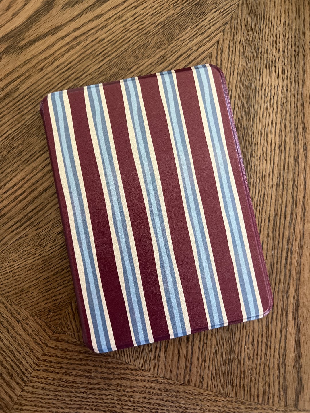 Customer photo review of Plum Stripes - Kindle Case