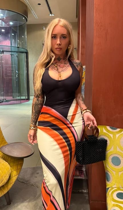 Customer photo review of Leanne Colorblock Maxi Dress