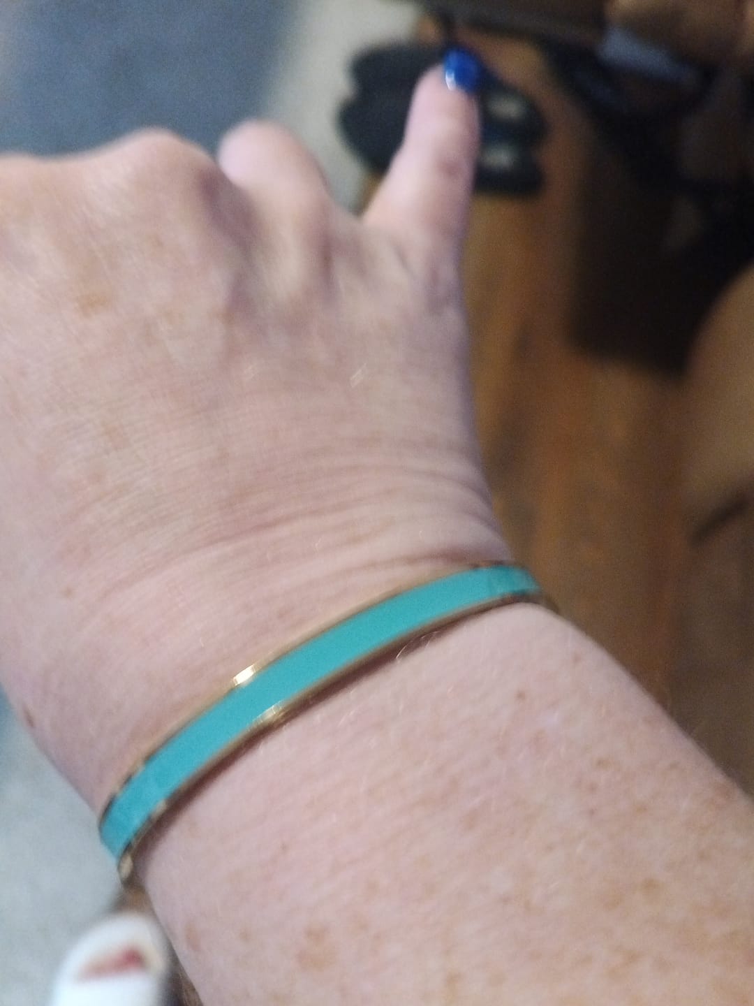 Customer photo review of This Too Shall Pass Color Cuff Bracelet