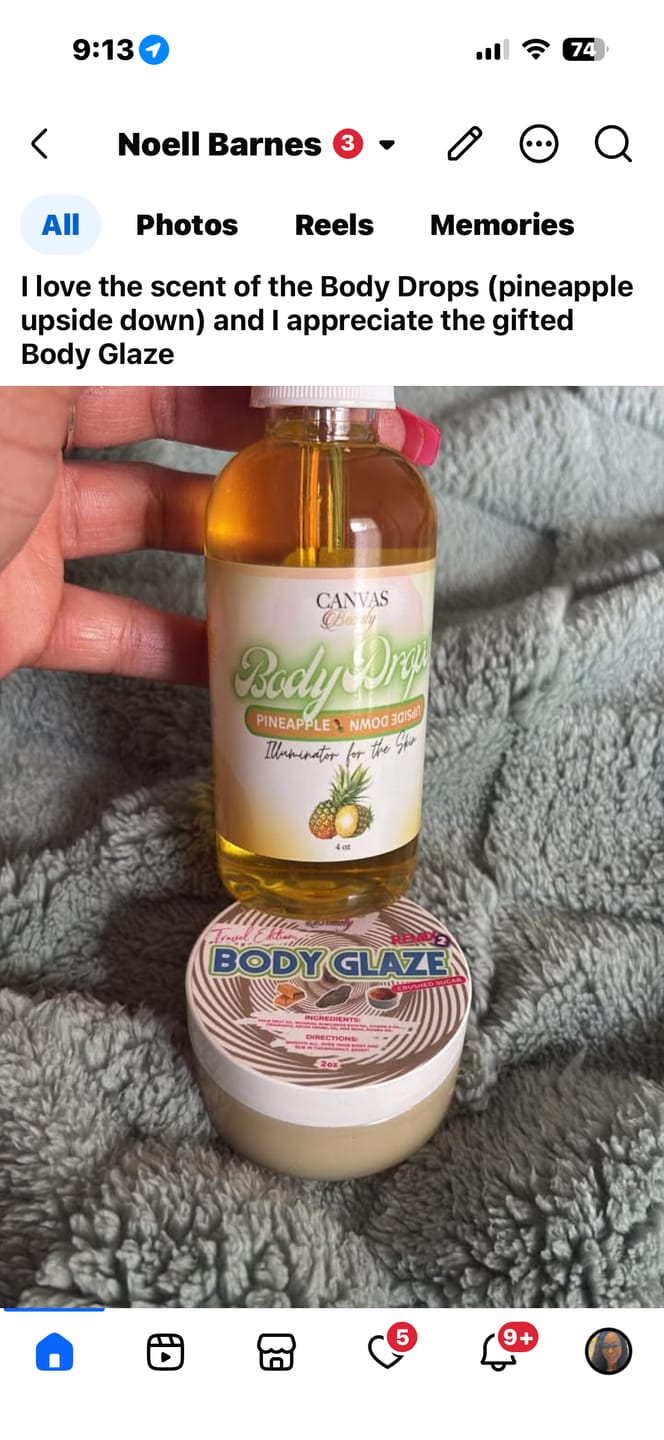 Customer photo review of (NEW) BODY DROPS: PINEAPPLE UPSIDE DOWN