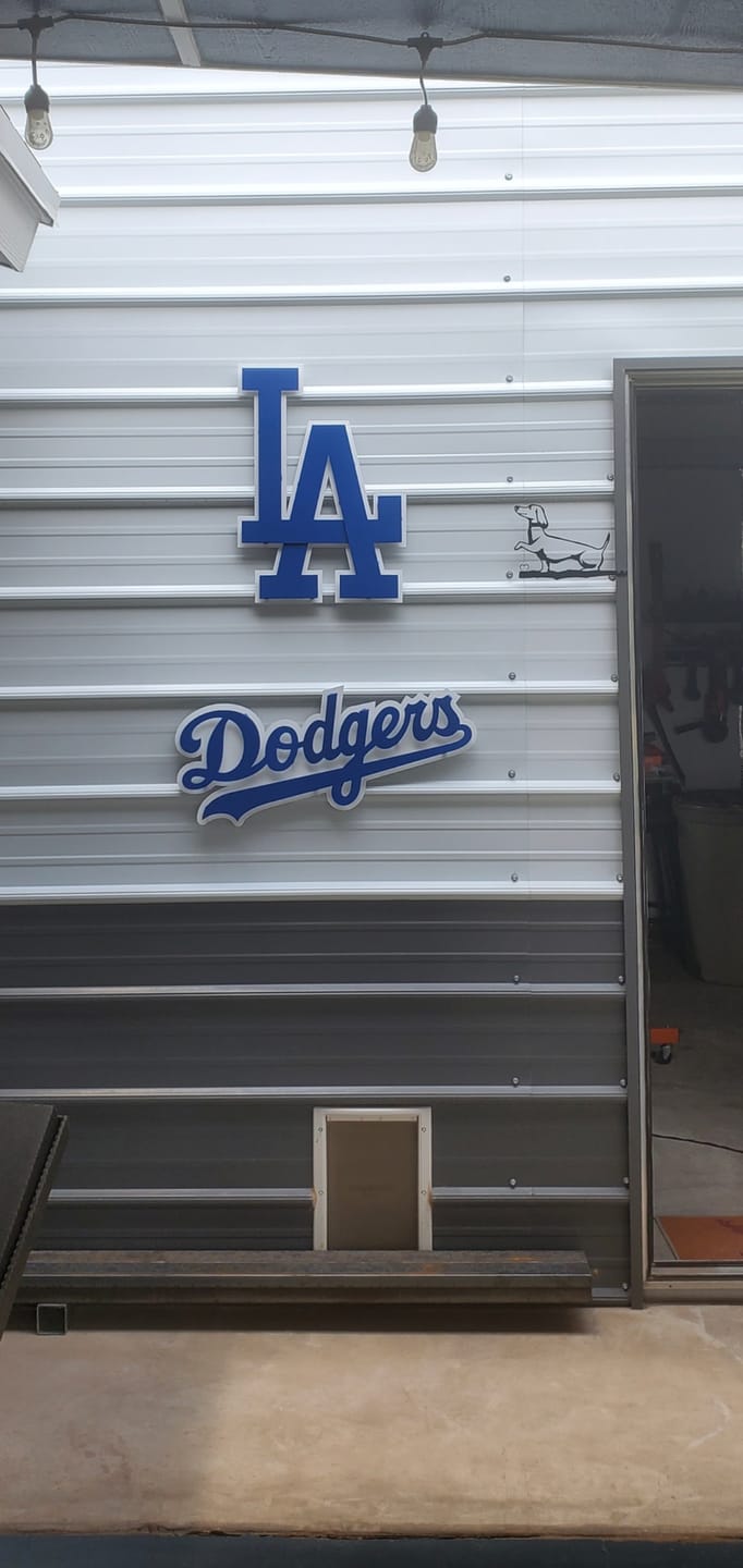 Customer photo review of Los Angeles Dodgers Script 3D Metal Wall Art