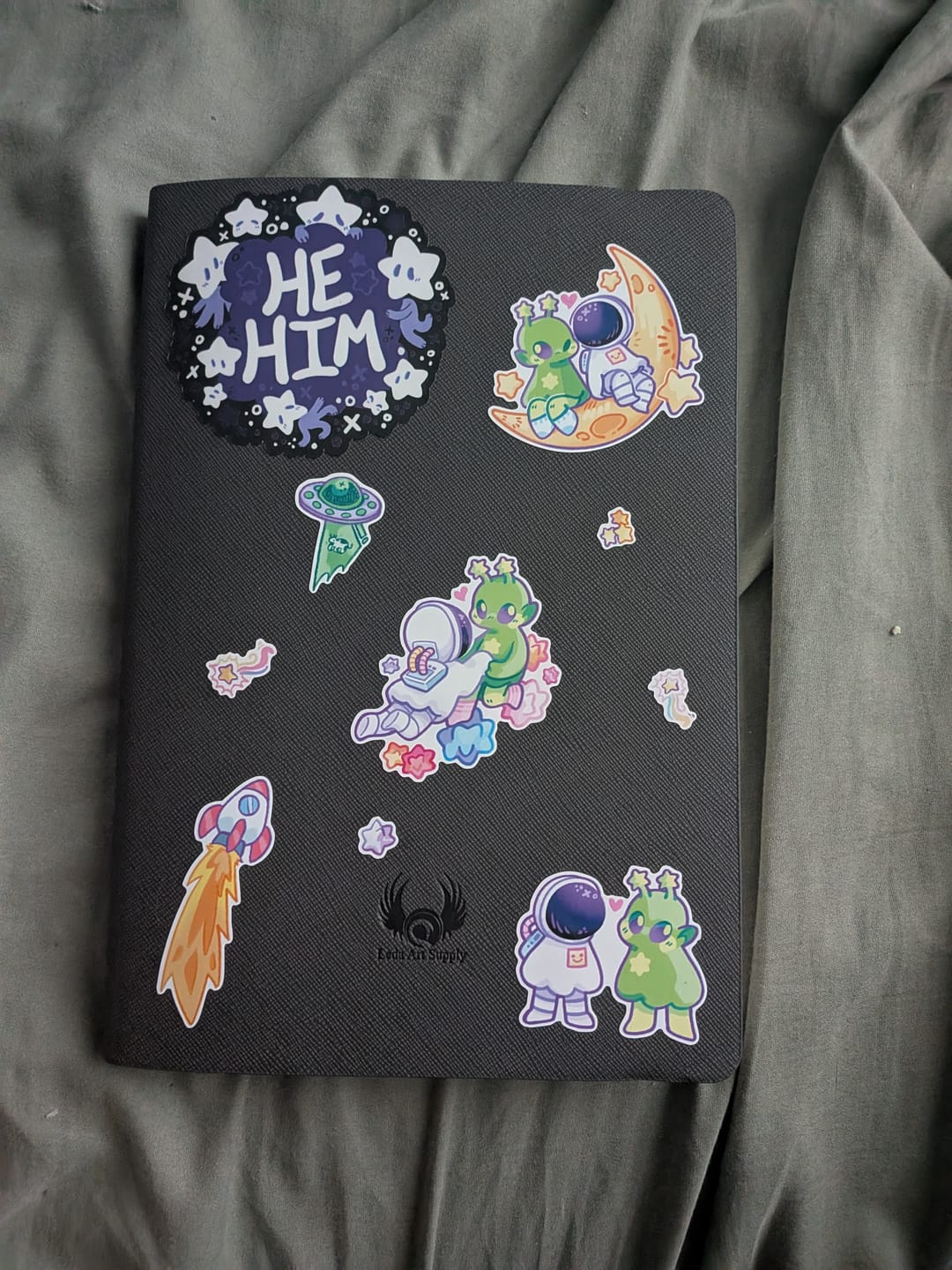 Customer photo review of Ghost Date Astronaut and Alien Sticker Sheet!