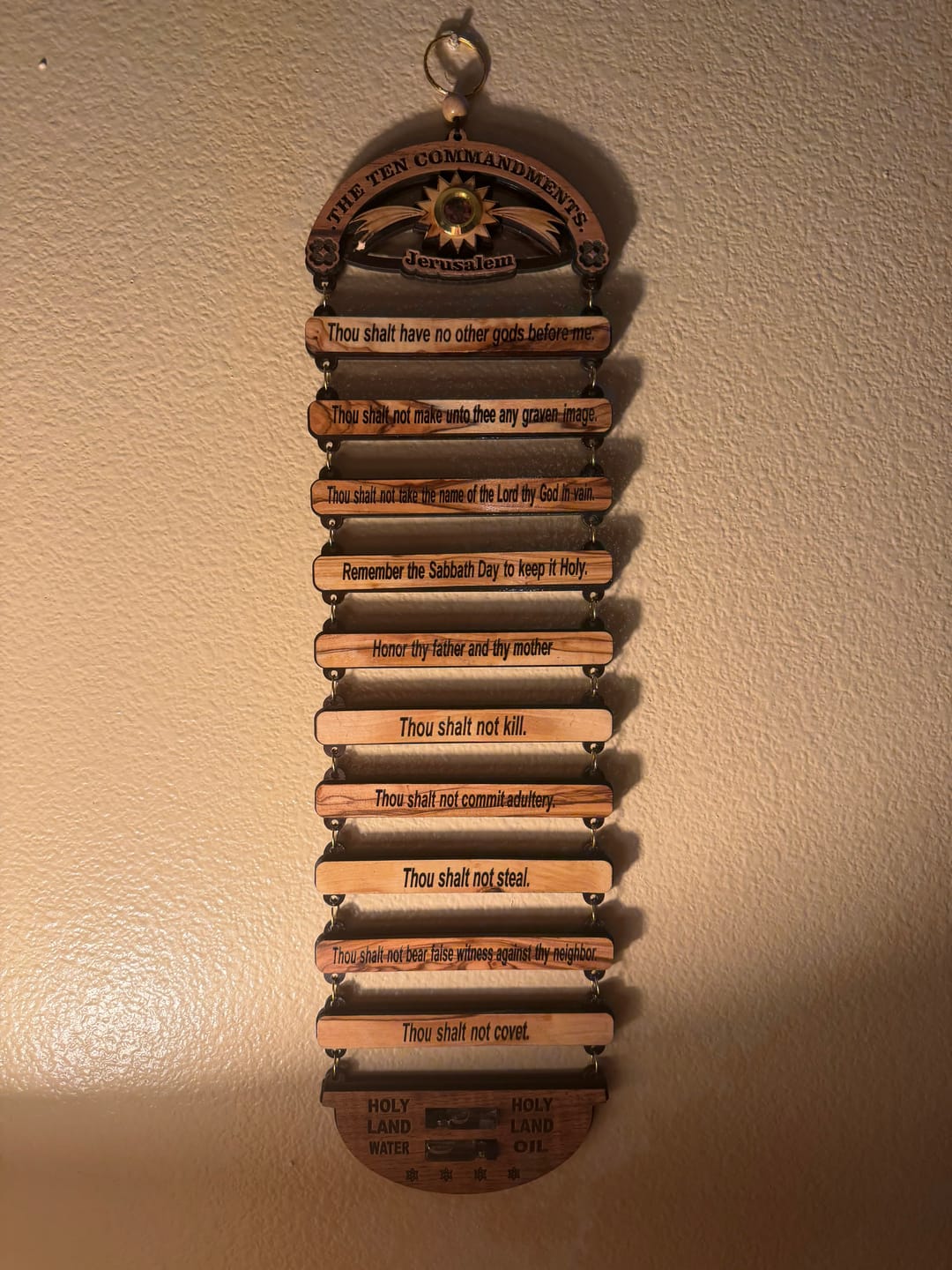 Customer photo review of Ten Commandments Wall Hanging from the Holy Land