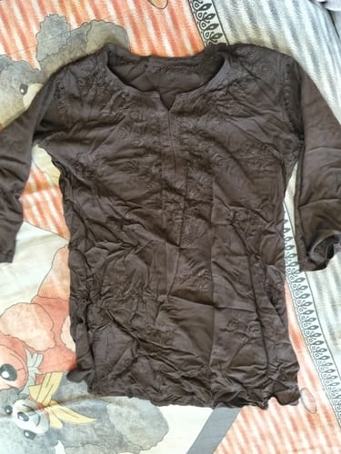 Customer photo review of Gul Chocolate Brown Short Rayon Kurta