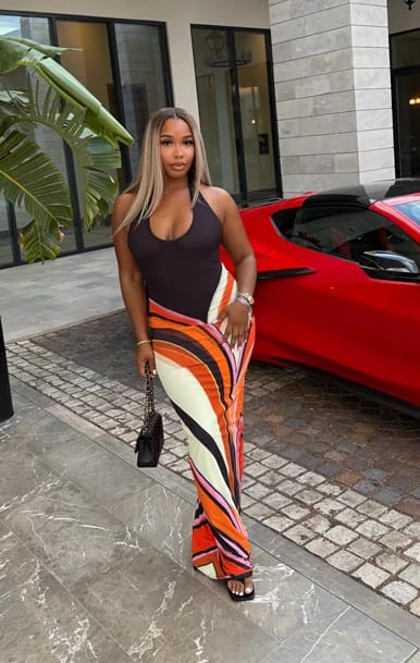 Customer photo review of Leanne Colorblock Maxi Dress