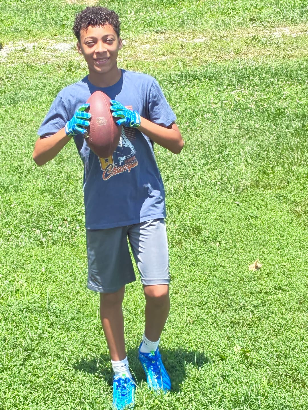 Customer photo review of Kool-Aid 'Great Bluedini' Football Cleats - Quantum Speed by Phenom Elite
