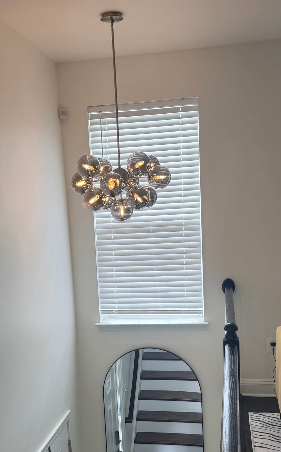 Customer photo review of Glam Dark Pearl Sputnik Smoked Glass Bubble Chandelier Light Fixture