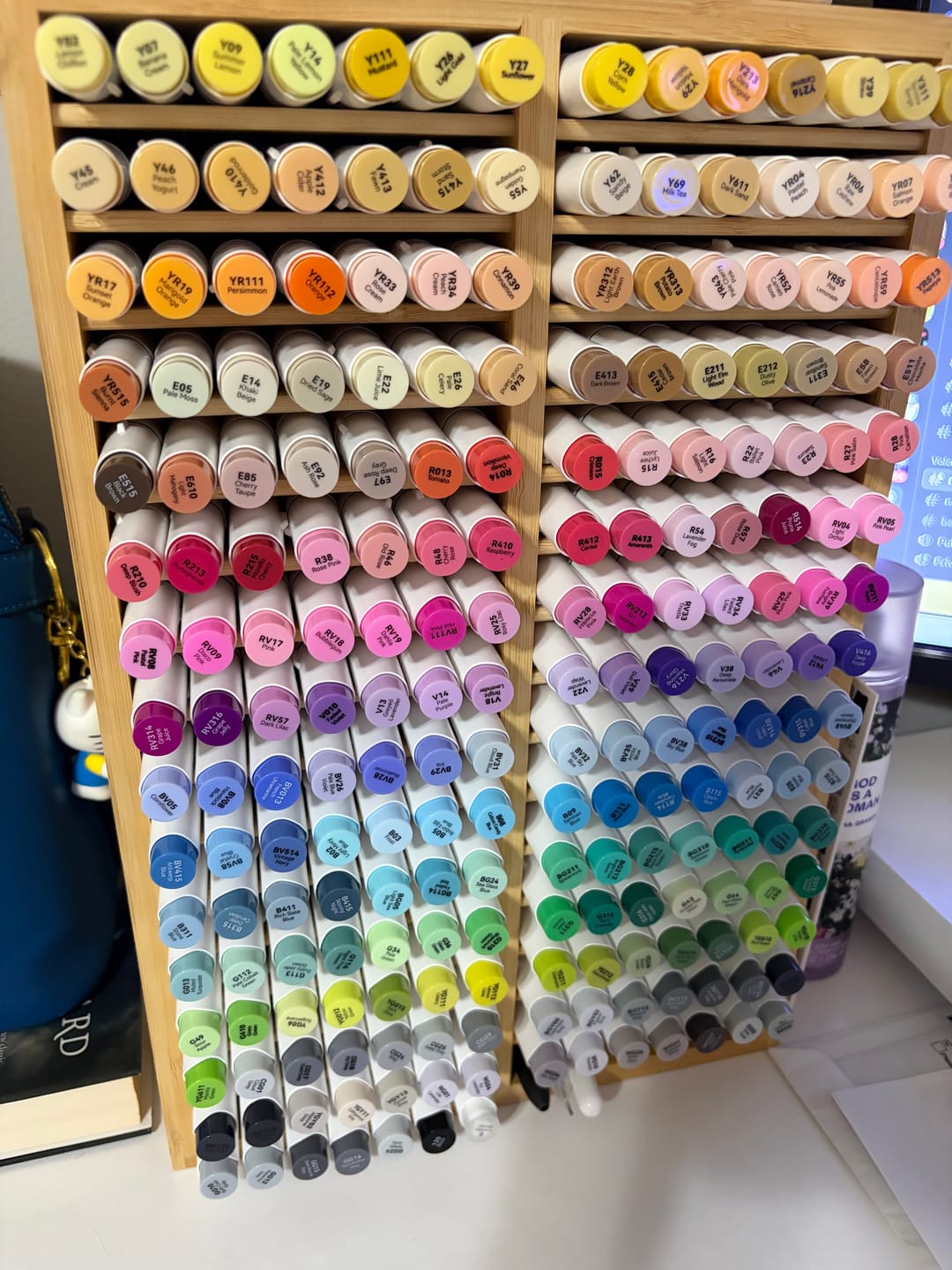 Customer photo review of Ohuhu Bamboo Marker Organizer