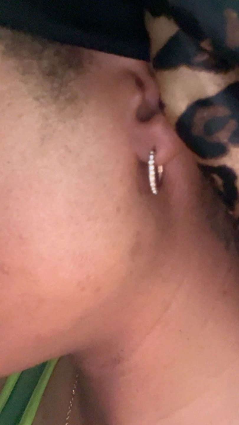 Customer photo review of Iced Eternity Earrings