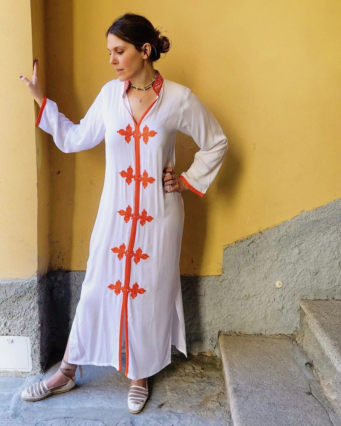 Customer photo review of Nayla – Moroccan Silk Kaftan