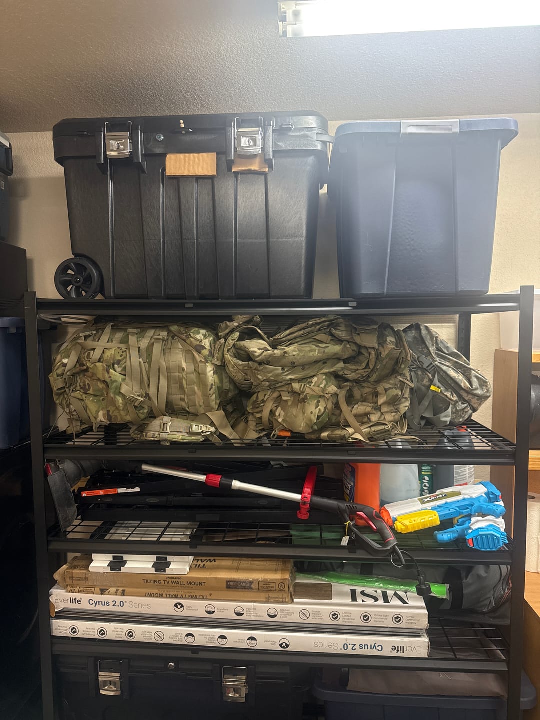 Customer photo review of REIBII 60" W Heavy Duty Metal Shelving Unit, Adjustable Shelves for Storage, Rust-Proof Shelving for Garage, Industrial, Warehouse, Basement & Workshop