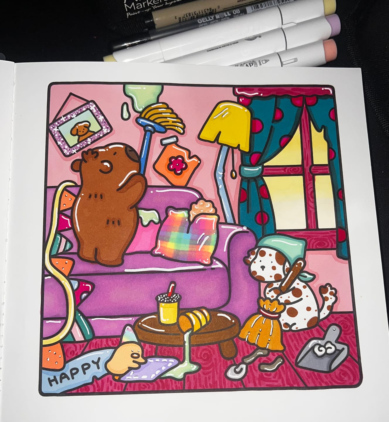 Customer photo review of Ohuhu Honolulu 48 Pastel Colors Dual Tips Alcohol Art Markers-Sweetness (New Color Codes)