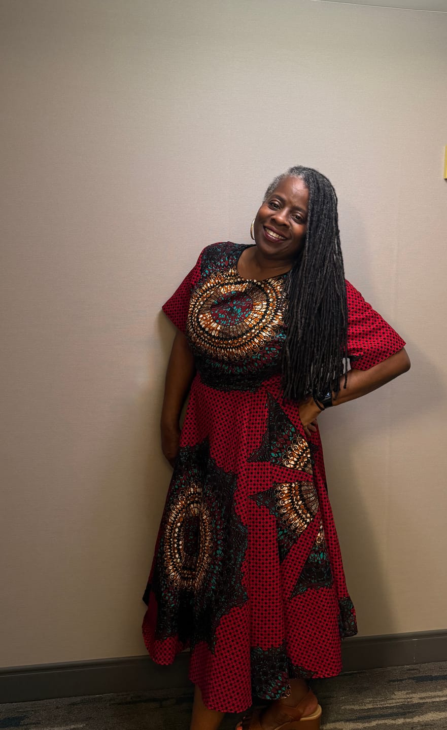 Customer photo review of MARIAMA AFRICAN PRINT MIDI DRESS