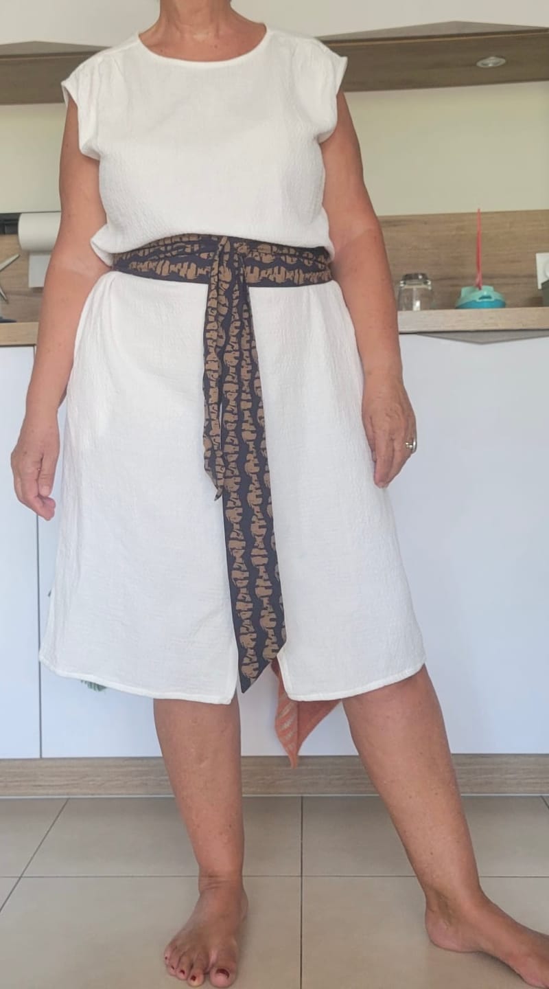 Customer photo review of Ceinture Anita  - viscose Batik marine/camel