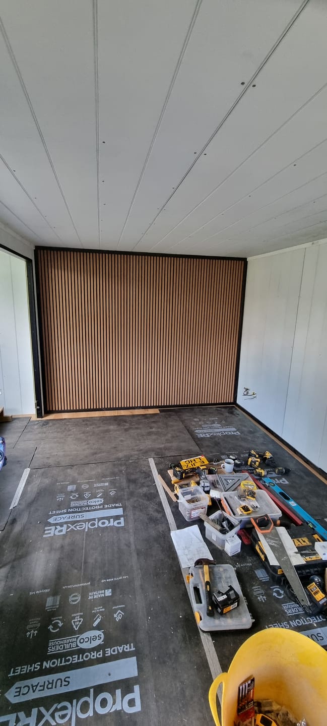 Customer photo review of Natural Oak Acoustic Wall Panel