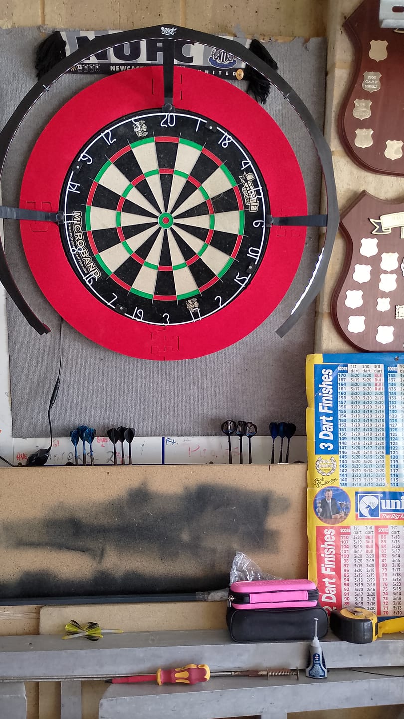 Customer photo review of Shot - Lumen Core Dartboard Lighting System