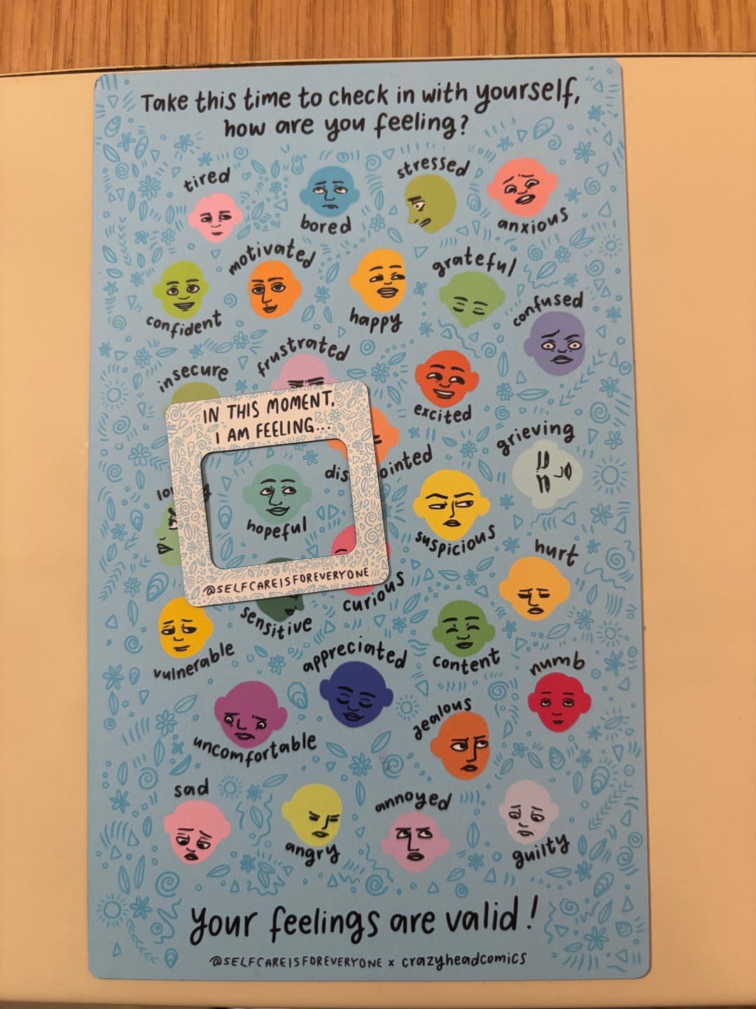 Customer photo review of Feelings Check-In Magnet — FOR FREE! You just pay shipping 📬