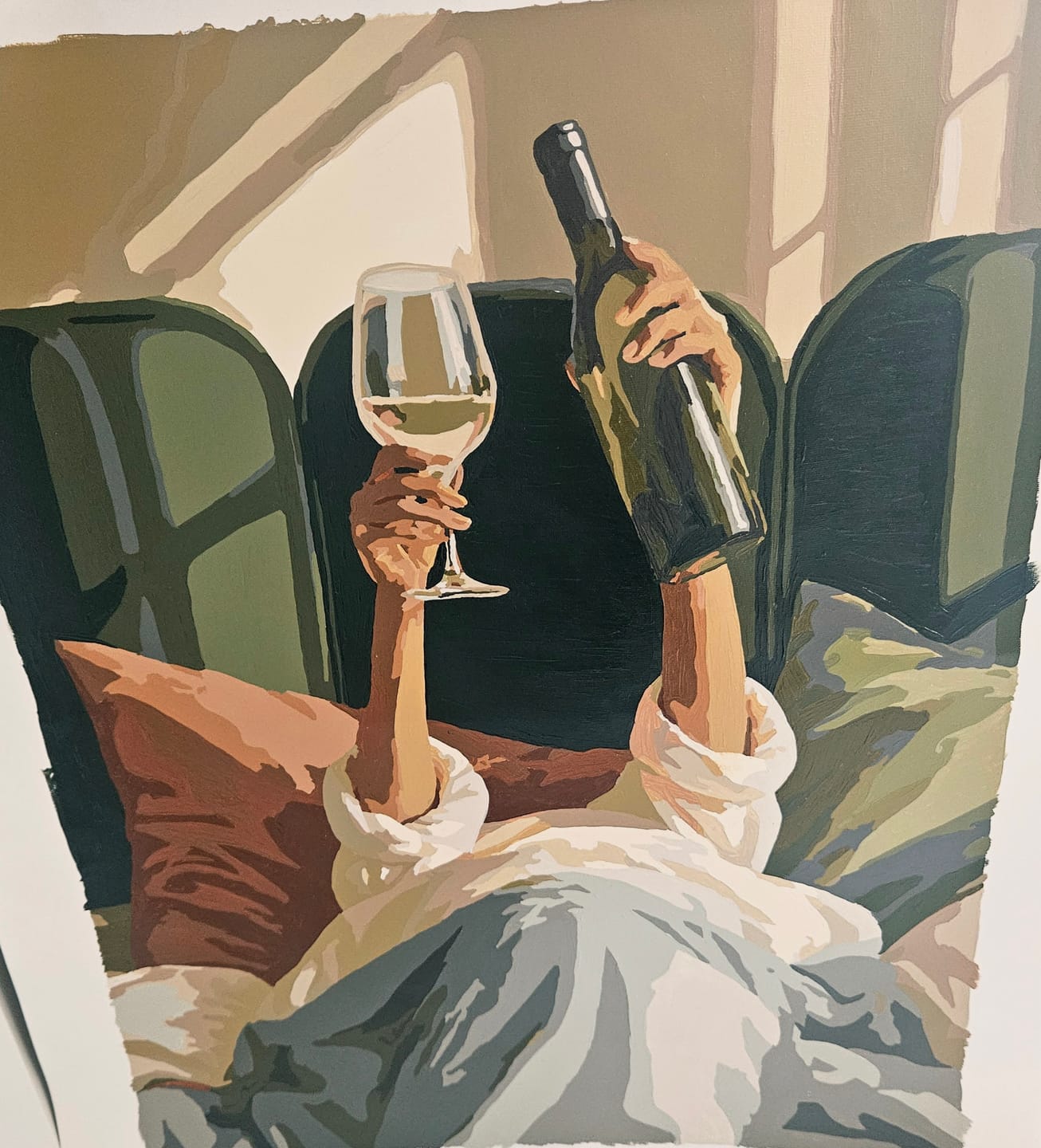 Customer photo review of Wine in Bed | Paint by Number