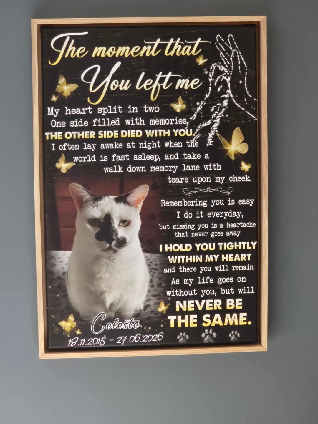 Customer photo review of Personalized Photo Canvas Prints, Custom Photo, Pet Loss Gifts, Memorial Gifts, Sympathy Gifts, Dog Memorial, The Moment That You Left Me Dem Canvas