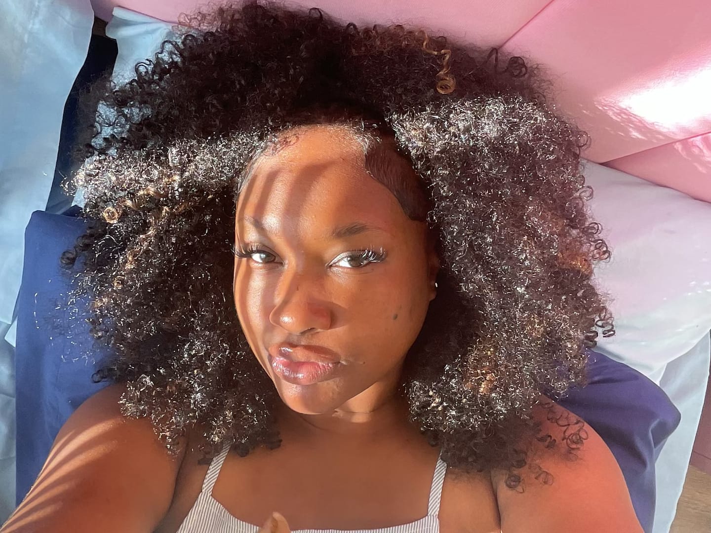 Customer photo review of Outre Converti-Cap Drawstring Half Wig - BAHAMA MAMA