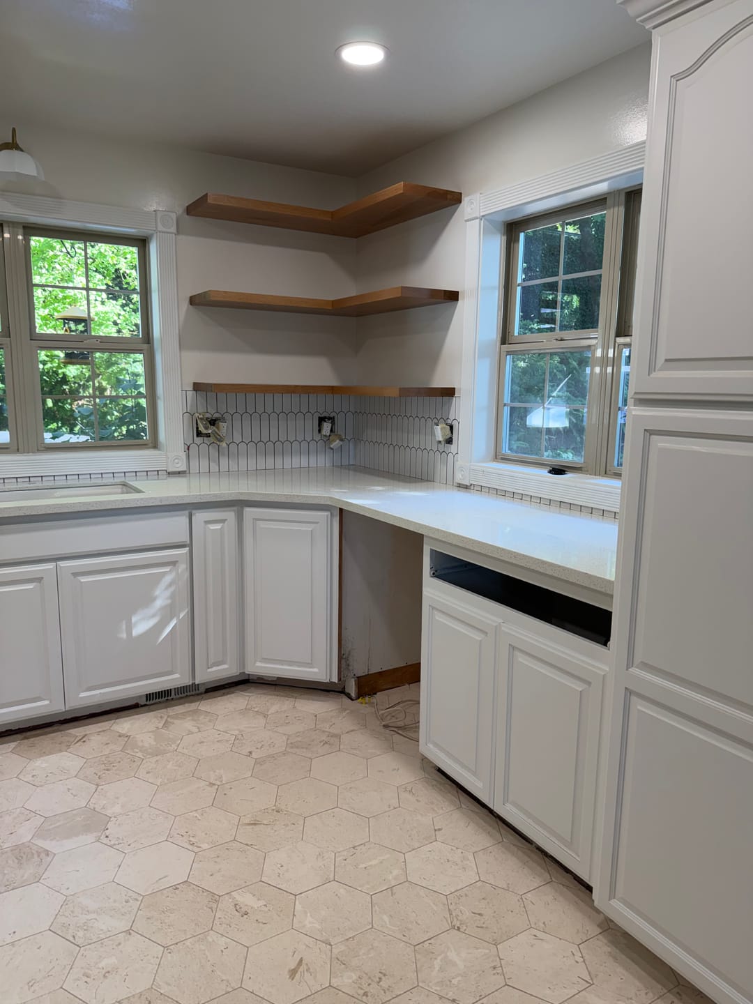 Customer photo review of White Oak Floating Shelves
