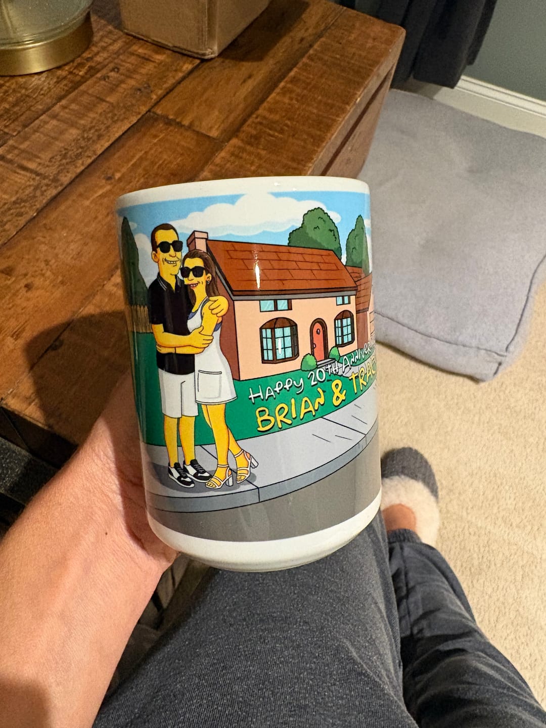 Customer photo review of Custom Simpsons Mug — Personalized Coffee Gift