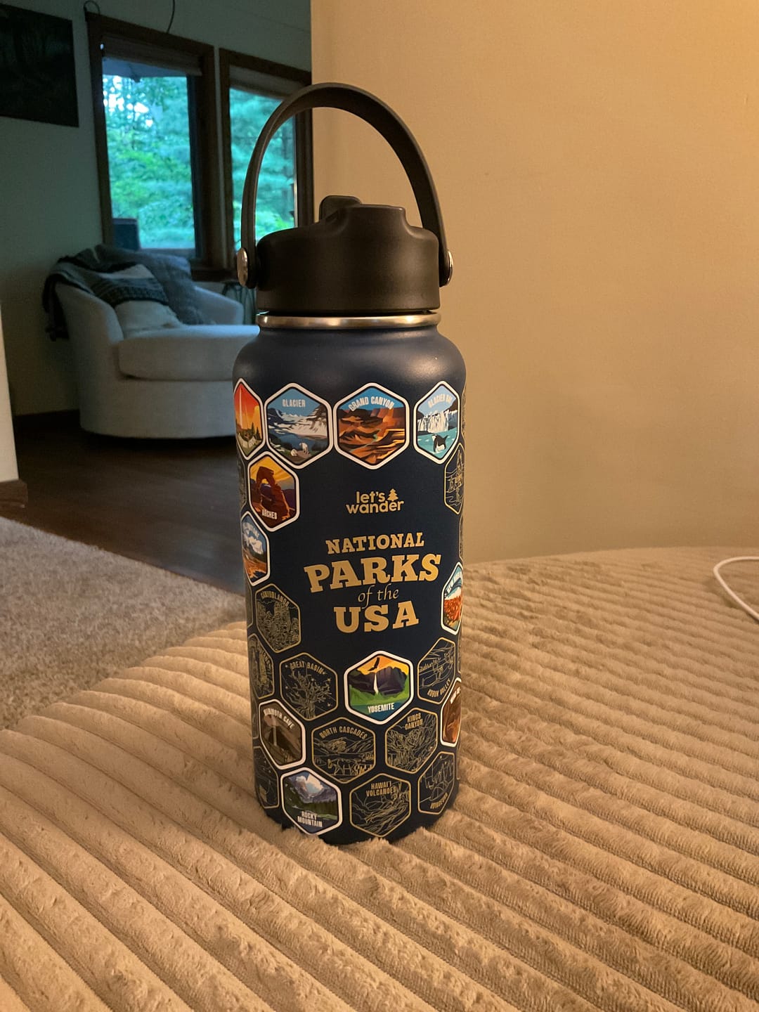 Customer photo review of Lets Wander™ National Parks Water Bottle + Stickers