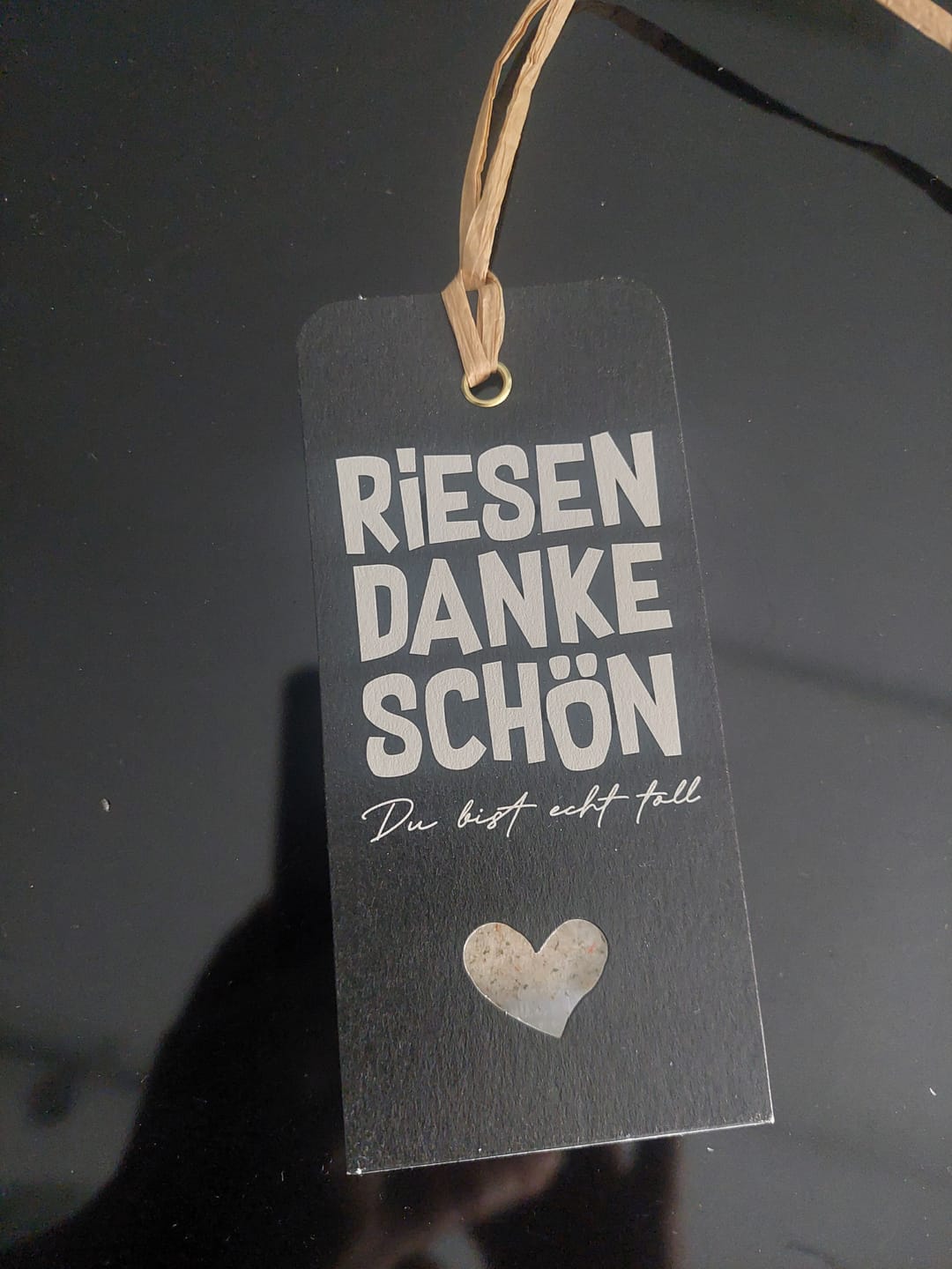 Customer photo review of Riesen Dankeschön · Geschenkanhänger