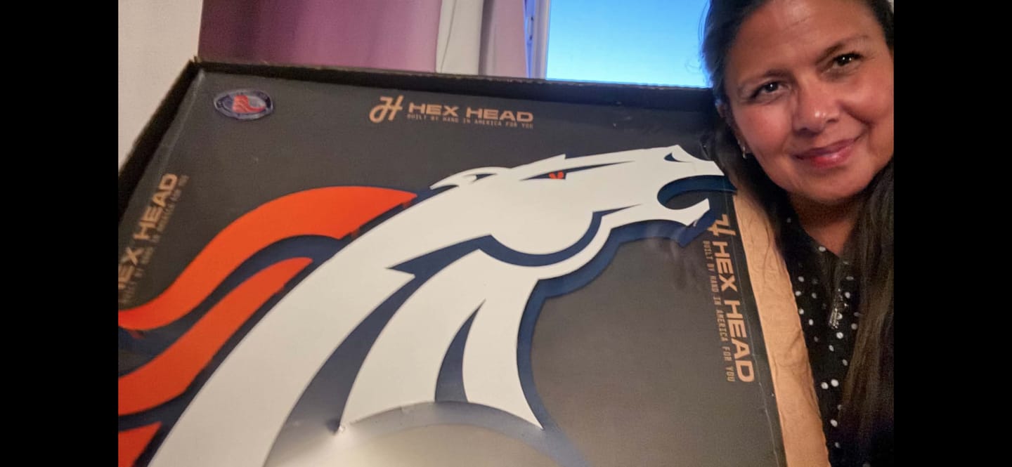 Customer photo review of Denver Broncos 3D Vintage Metal Wall Art