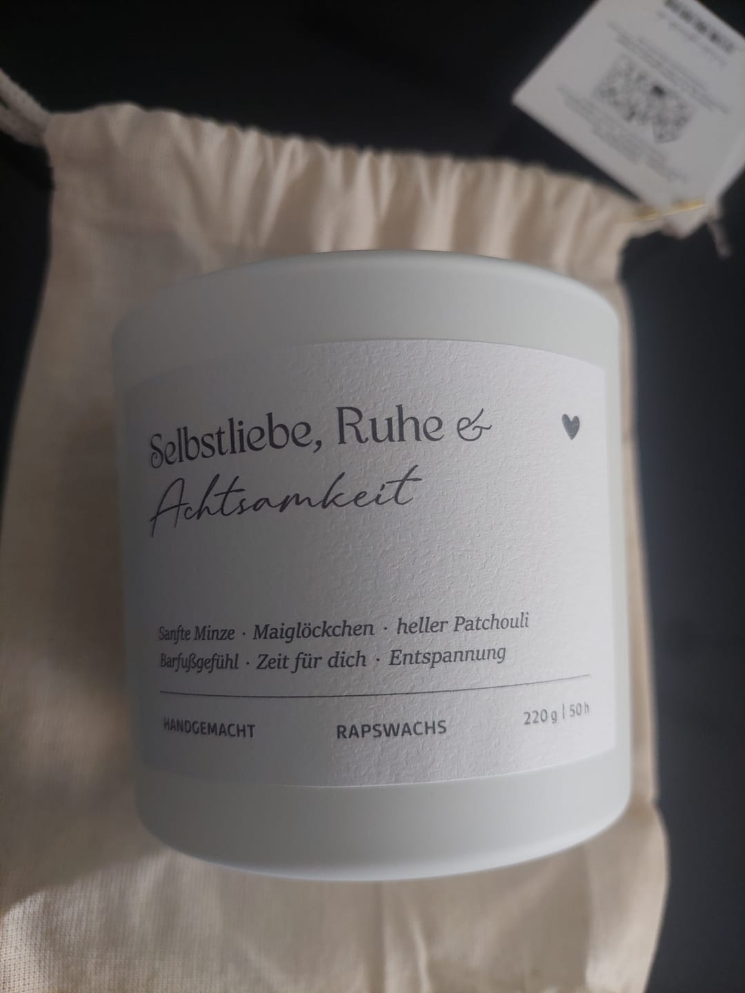 Customer photo review of Selbstliebe, Ruhe und Achtsamkeit · Duftkerze