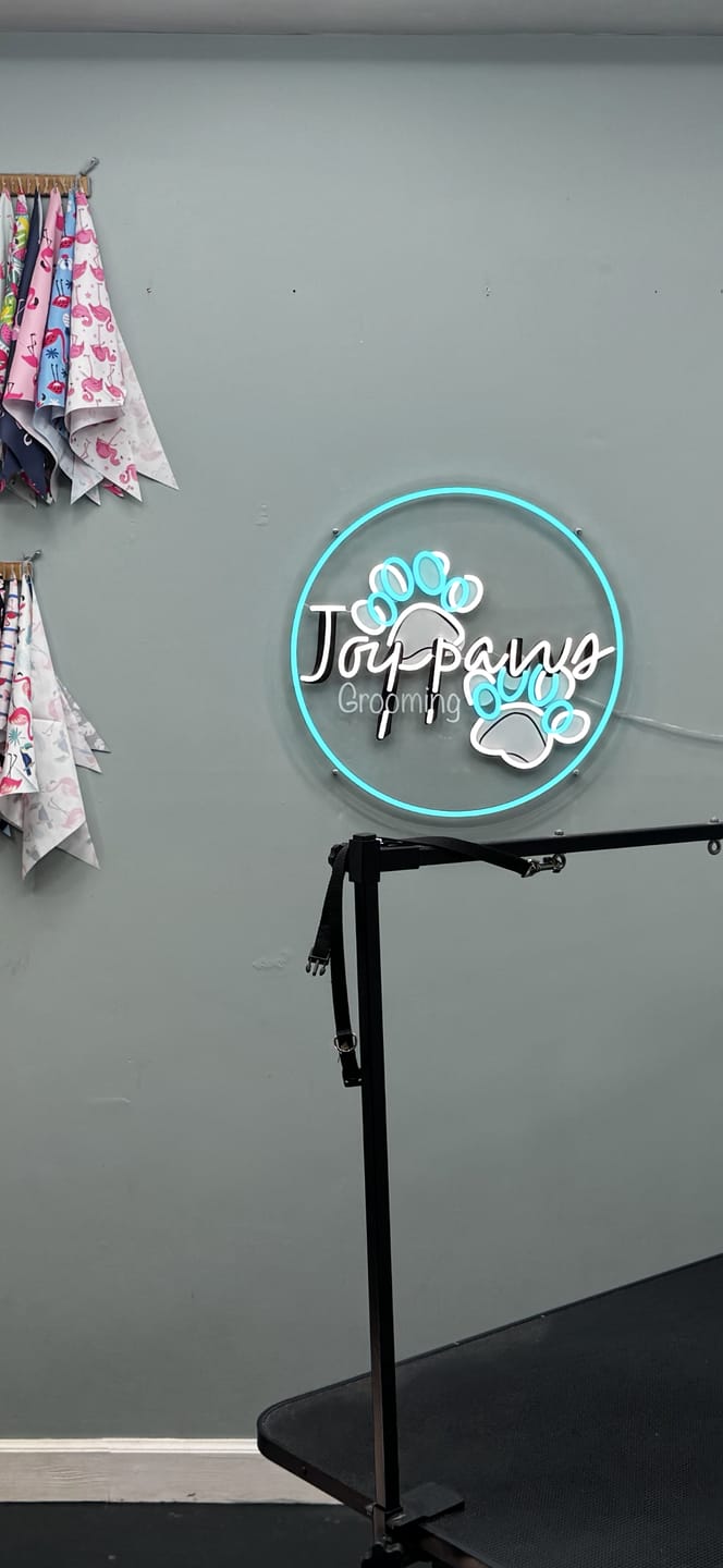 Customer photo review of Joy Paw Grooming - Premium Neon Artwork