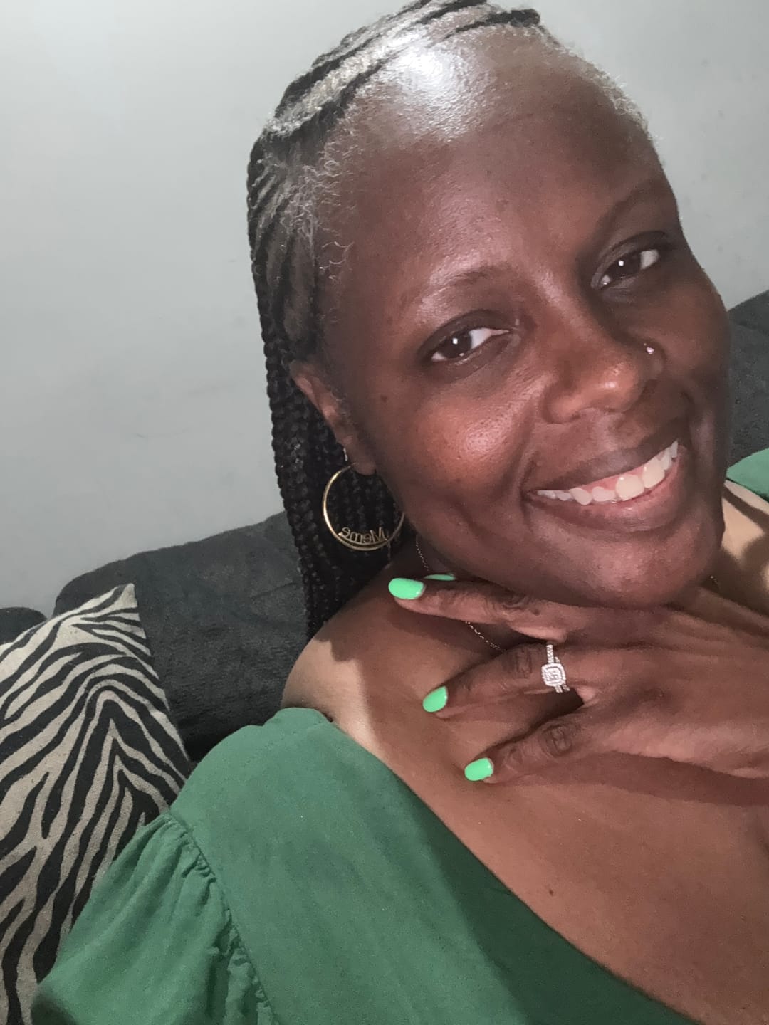 Customer photo review of Name Hoop Earrings