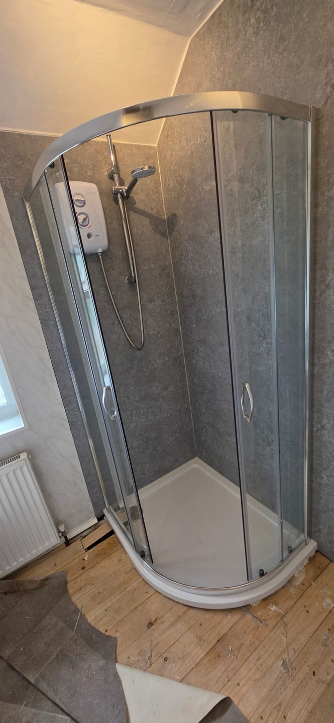 Customer photo review of 10mm Light Concrete Matt Shower Panel 1M x 2.4M