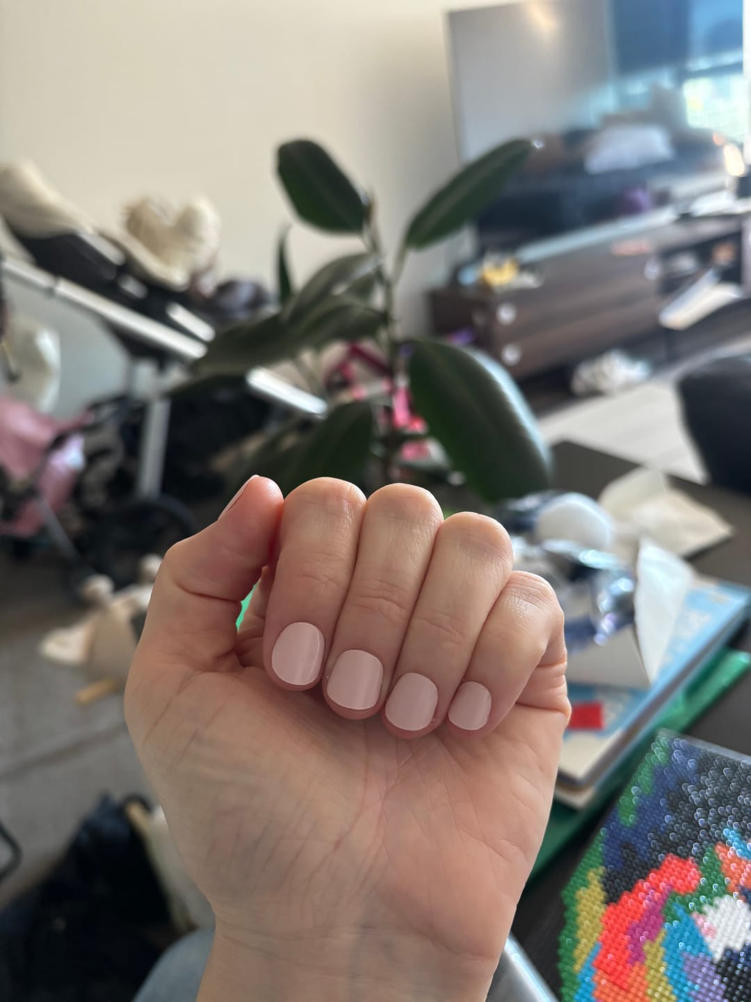 Customer photo review of Rose Semi Cured Gel Nail Sticker Kit