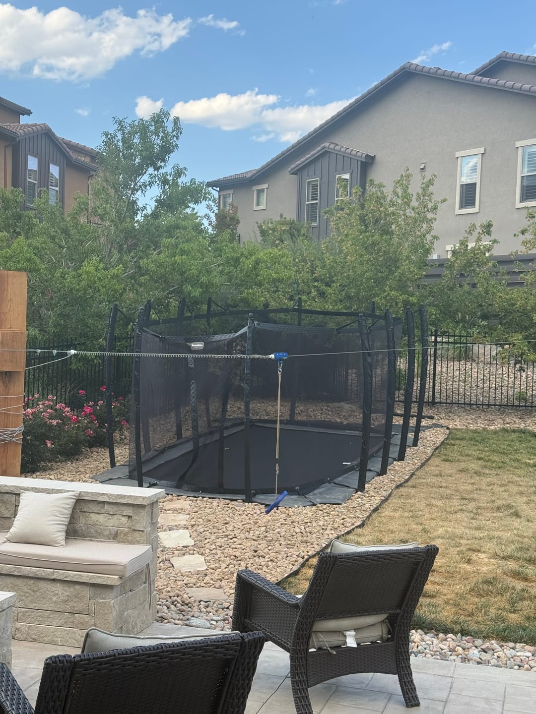 Customer photo review of Summer Bundle! 10'x17' Rectangle Pro-Line In-ground Trampoline + LED Lights + Cover