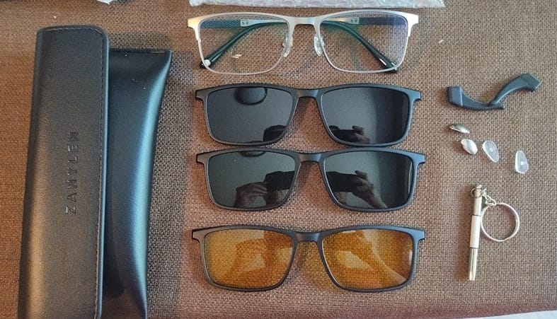 Customer photo review of Jayden | Comfortable Business Titanium Magnetic Clip-on Eyeglasses Sunglasses