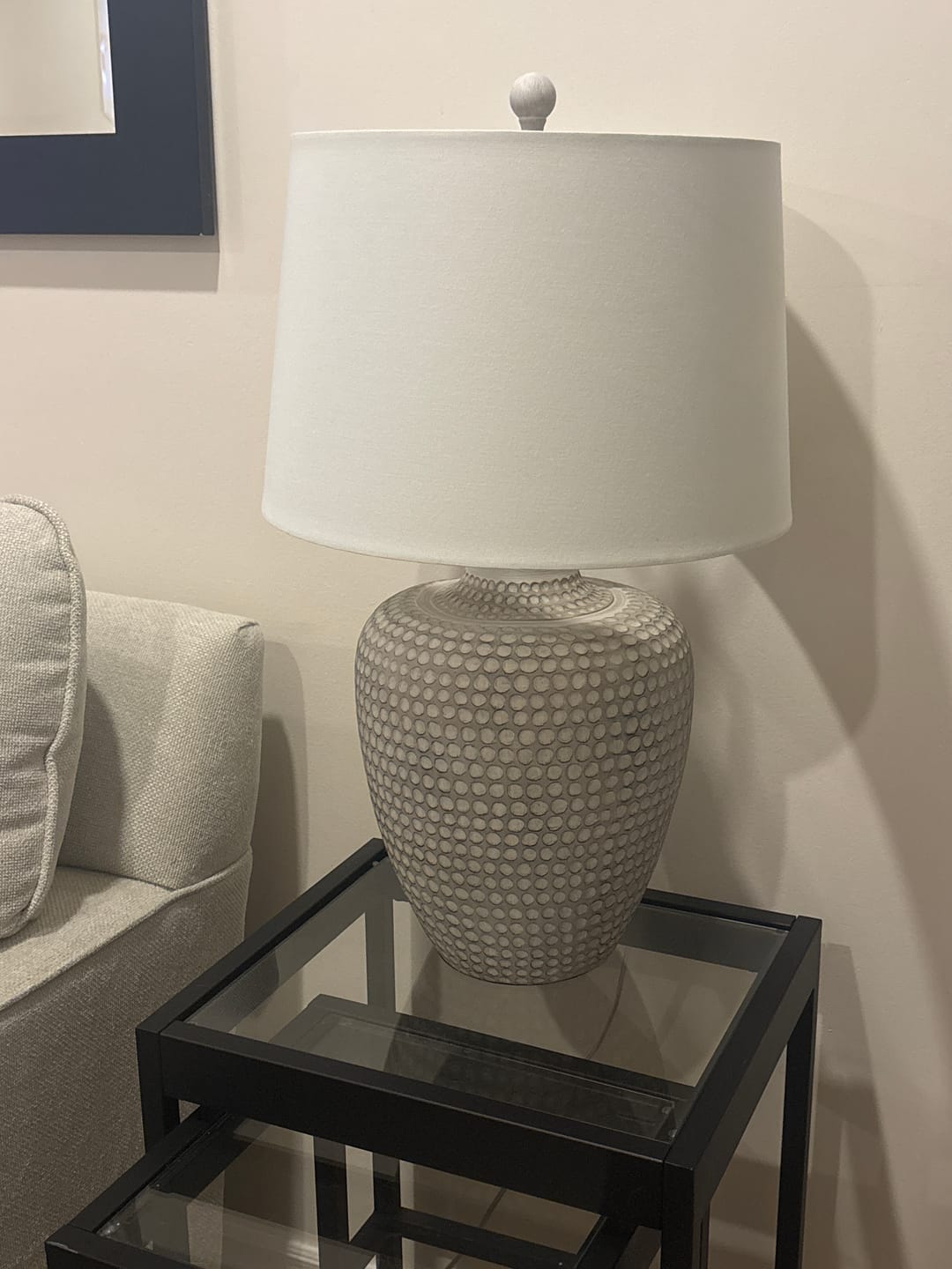 Customer photo review of Albacete 25" Table Lamp, Cream