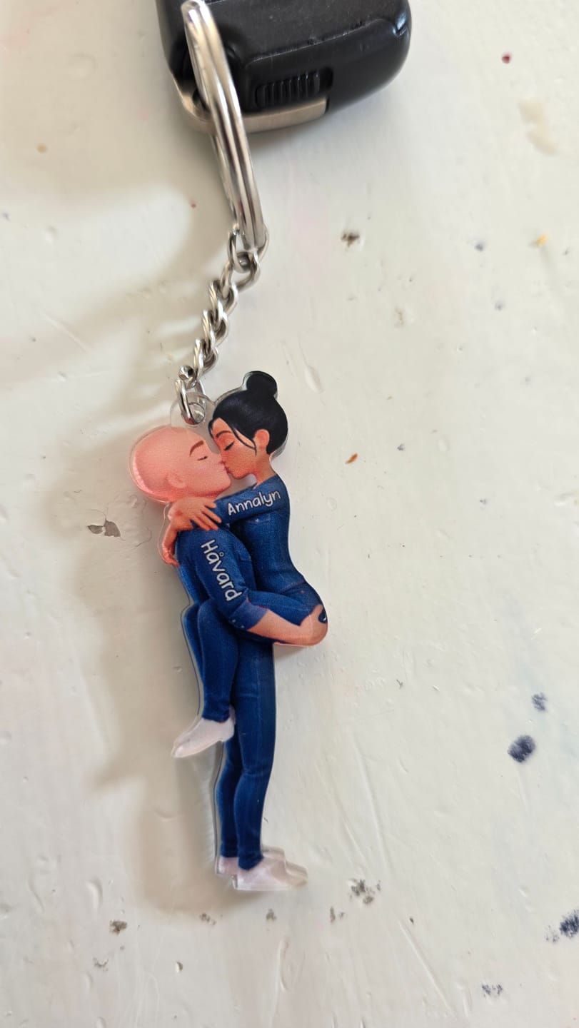 Customer photo review of Kissing Couple - Personalized Keychain, Gift for Couple