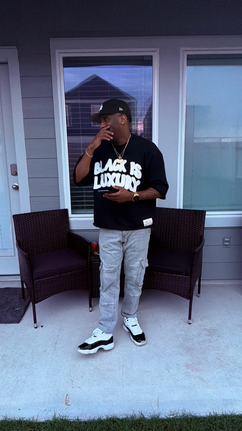 Customer photo review of Black Is Luxury Cropped Heavyweight Tee | BLK FRVR