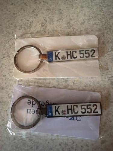 Customer photo review of Kennzeichen Schlüsselanhänger Mini Nummernschild Metall