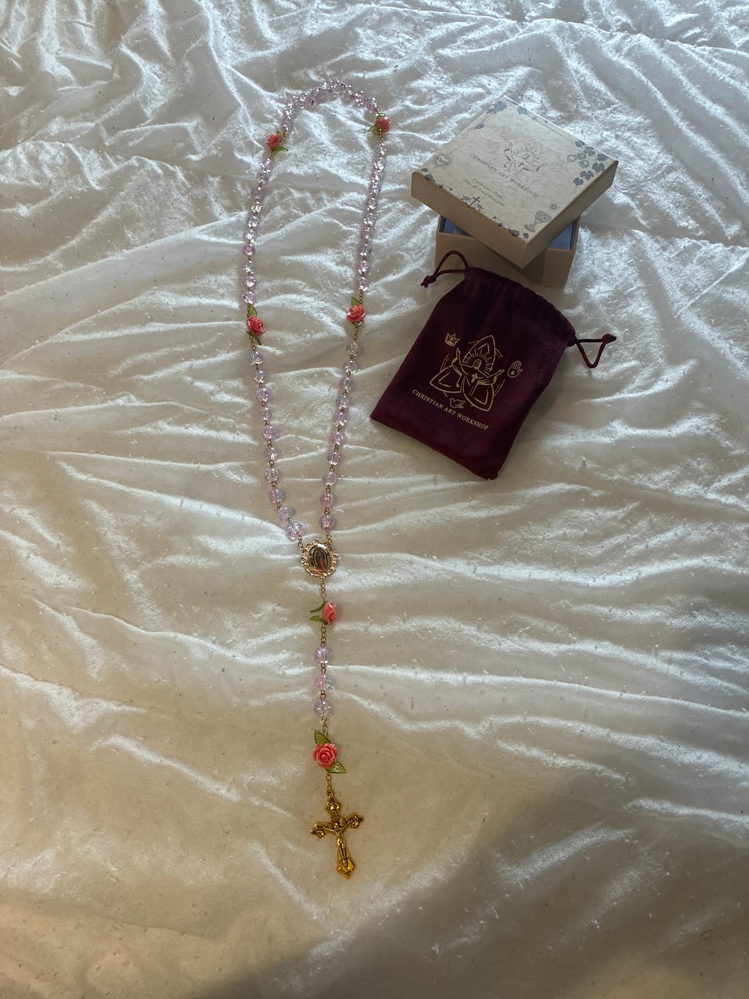 Customer photo review of FREE Today: Virgin Mary with Rose-Accented Rosary: Timeless Faith & Floral Faith Symbol